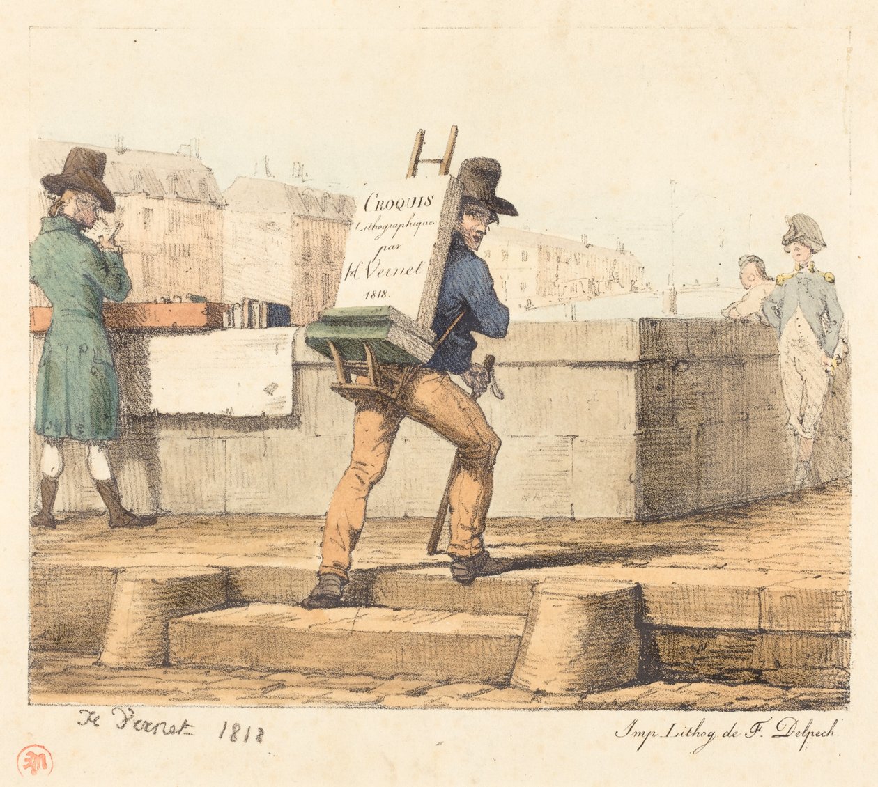 Frontispis pro portfolio „Croquis Lithographiques par H. Vernet“ od Horace Vernet