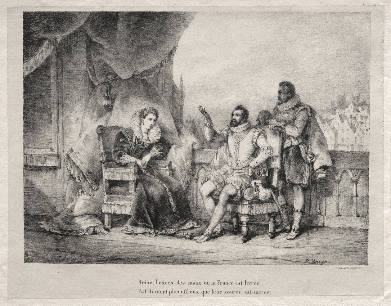 Marie de Medici a Jindřich IV z Francie od Horace Vernet