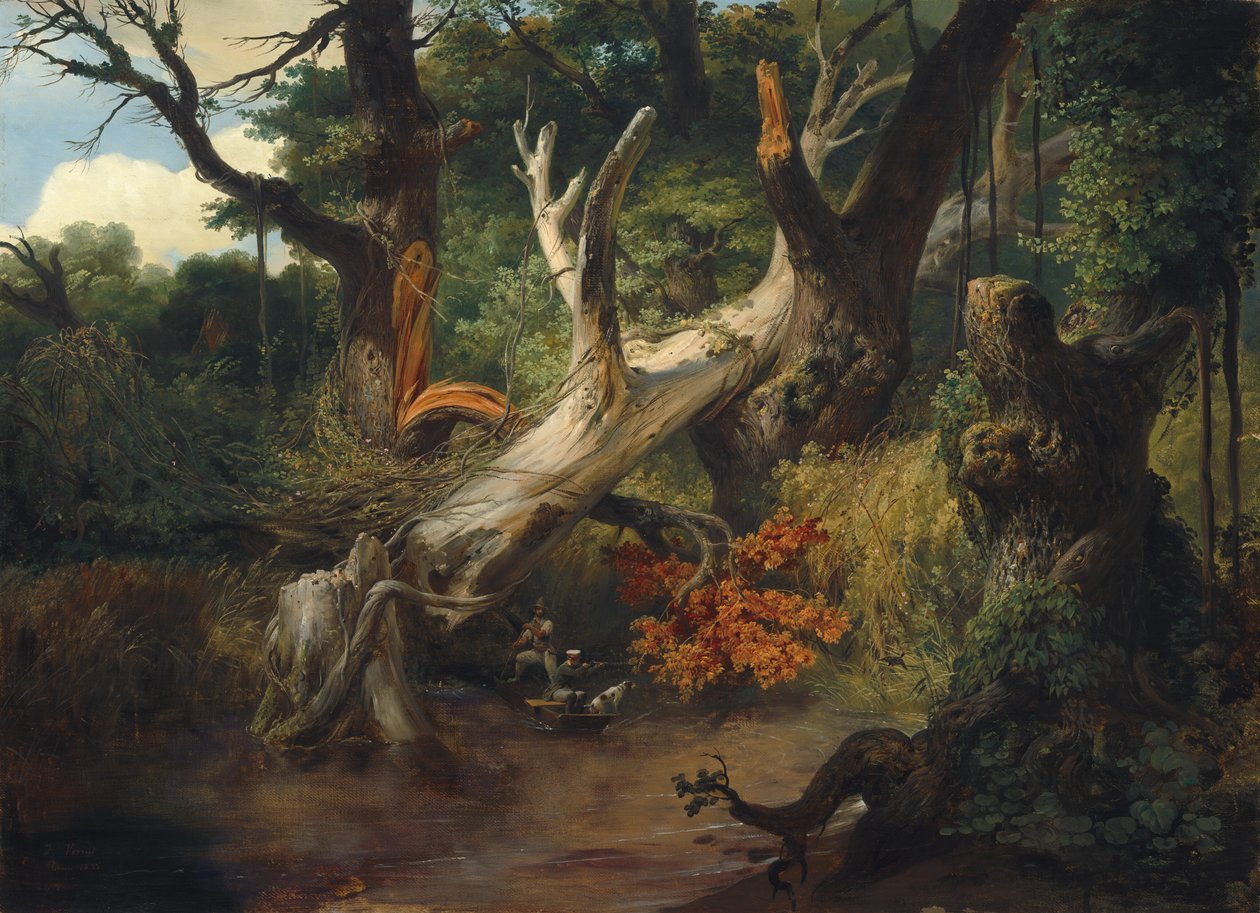 Lov v Pontinských bažinách od Emile Jean Horace Vernet