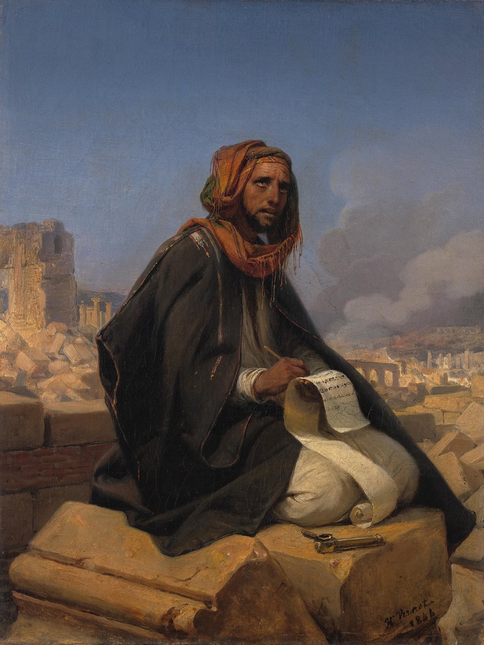 Jeremiáš na troskách Jeruzaléma od Horace Vernet