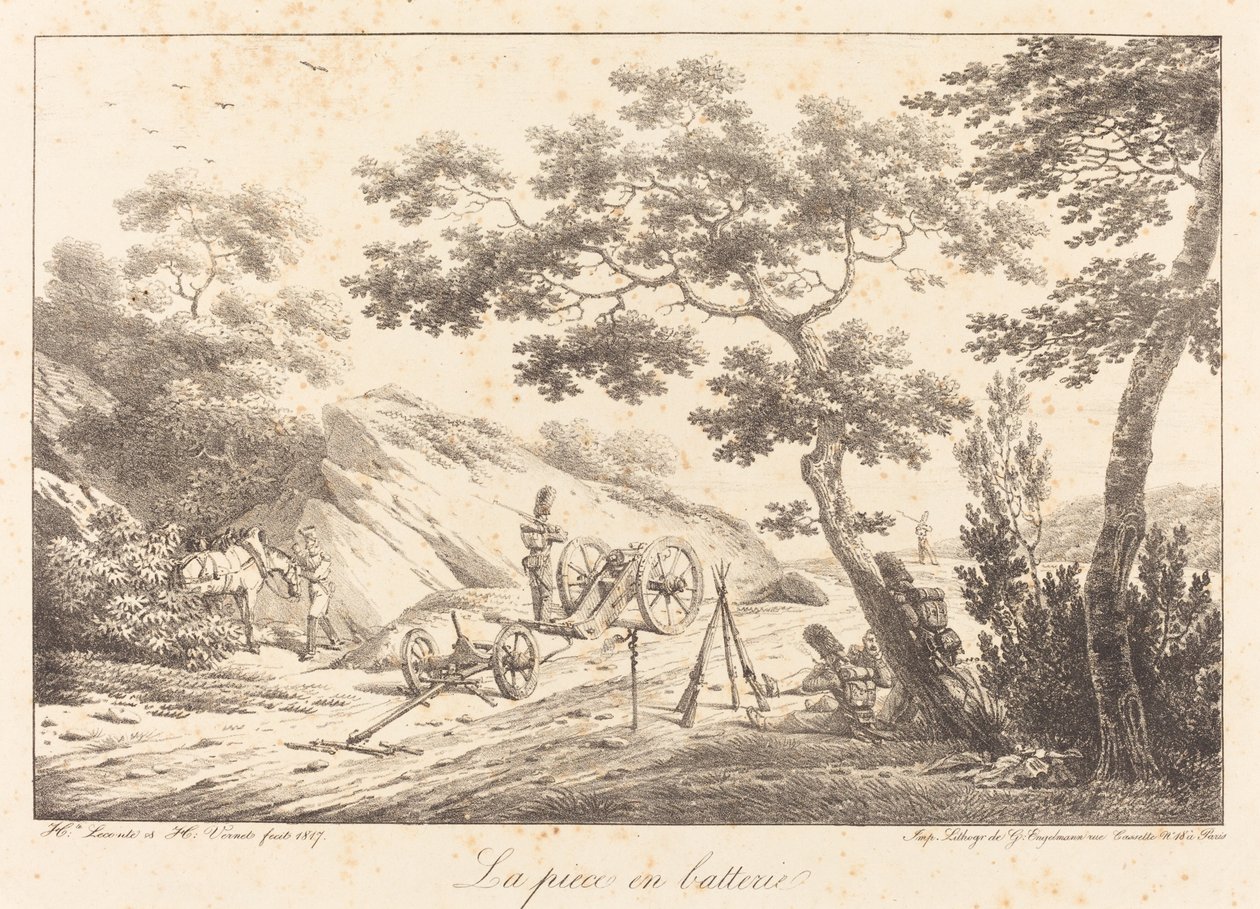 Kus v baterii od Emile Jean Horace Vernet