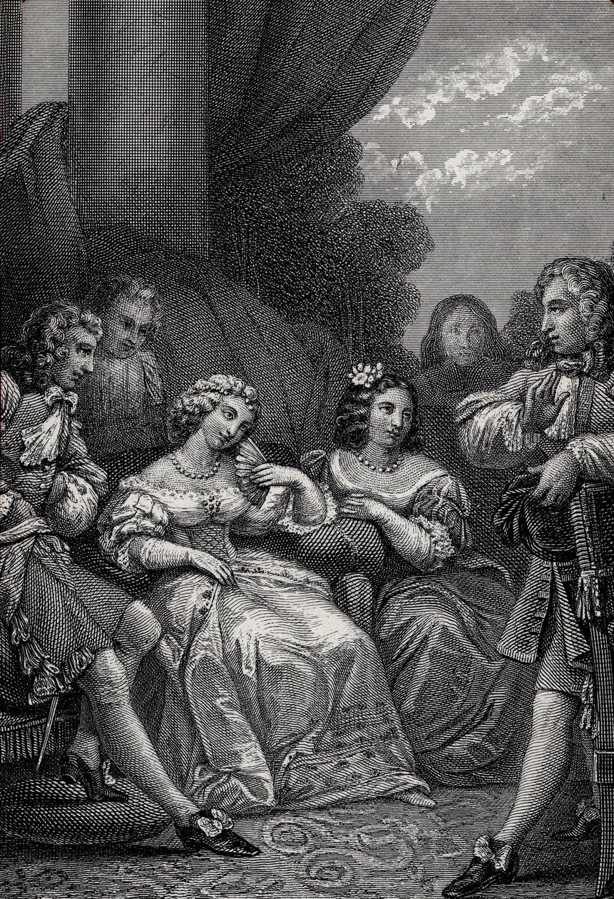 Misantrop nebo zamilovaný Atrabilaire – rytina z „Díla“ Jean-Baptiste Poquelin dit Moliere (Jean Baptiste Poquelin od Emile Jean Horace Vernet