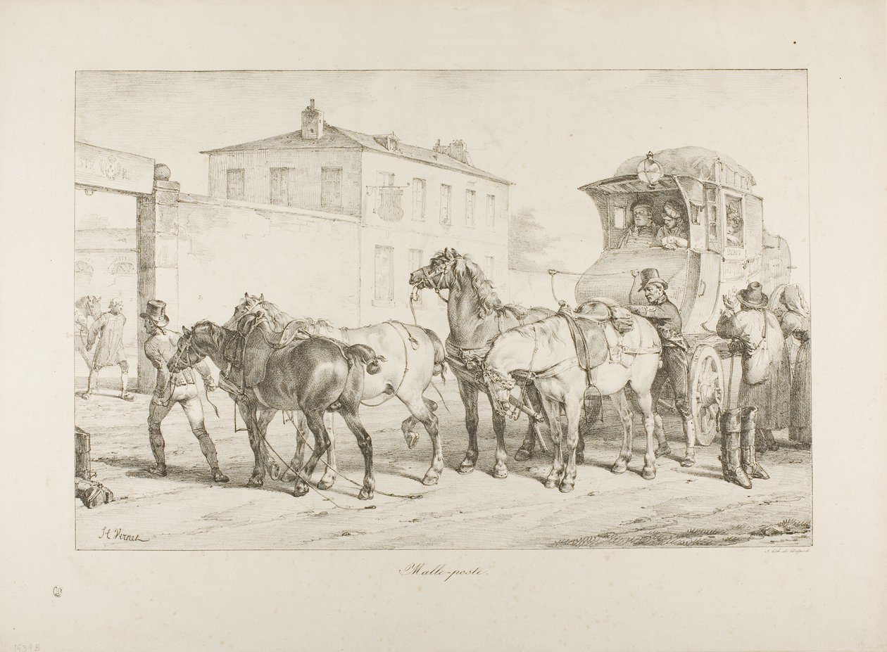 Poštovní vůz od Emile Jean Horace Vernet