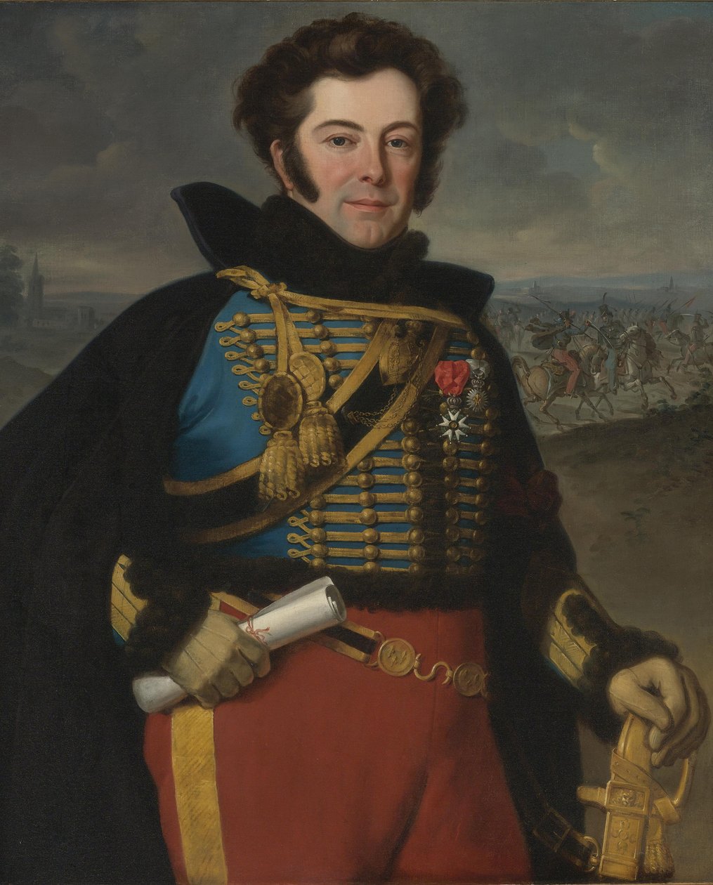Portrét Auguste-Frédérica Bonamour, markýz de Talhouët 1788-1842 od Emile Jean Horace Vernet
