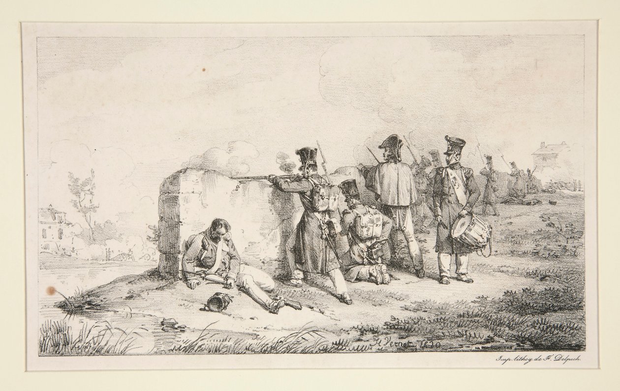 Vojáci v potyčkách od Emile Jean Horace Vernet