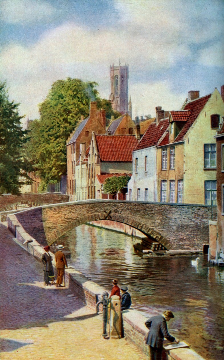 Most a Green Quay, Bruggy, Belgie, c1924. od Horace W Nicholls