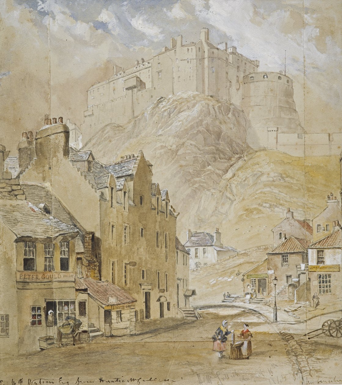 Edinburghský hrad od úpatí Vennelu, 1845 od Horatio McCulloch