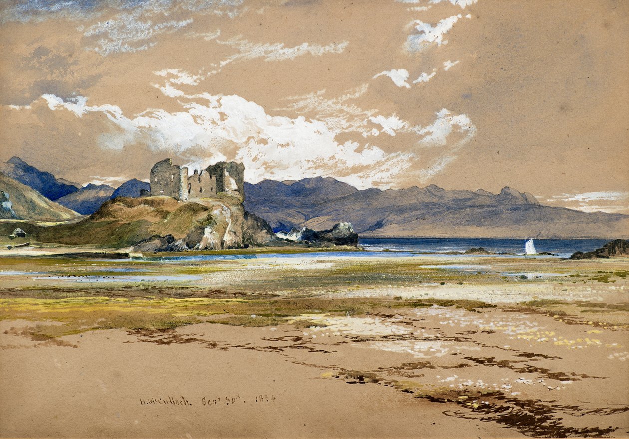 Knock Castle, Skye, cca 1834 (akvarel) od Horatio McCulloch
