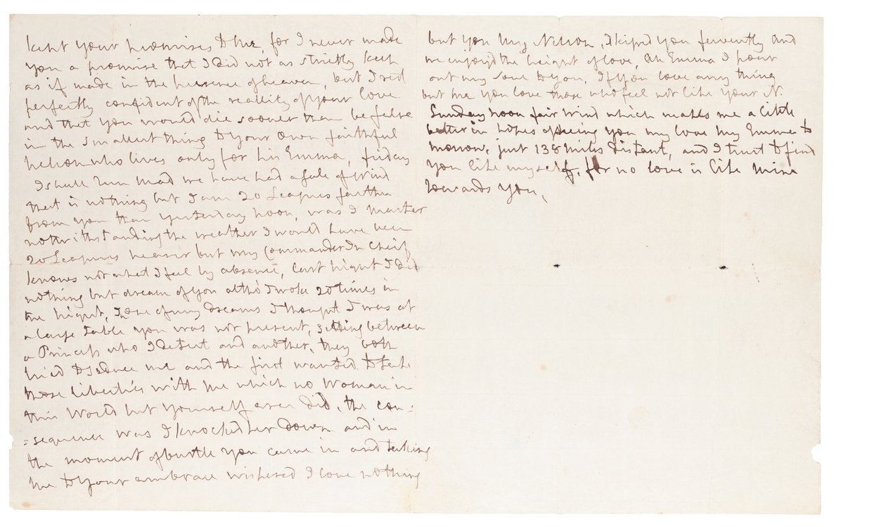 Autogramiáda Lady Hamilton, n.p. [Foudroyant na moři] od Horatio Nelson