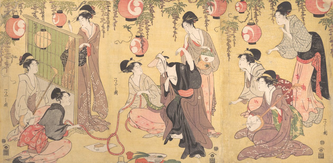 Parodie na Yuranosuke v Pleasure Quarters, ca. 1797. od Hosoda Eishi