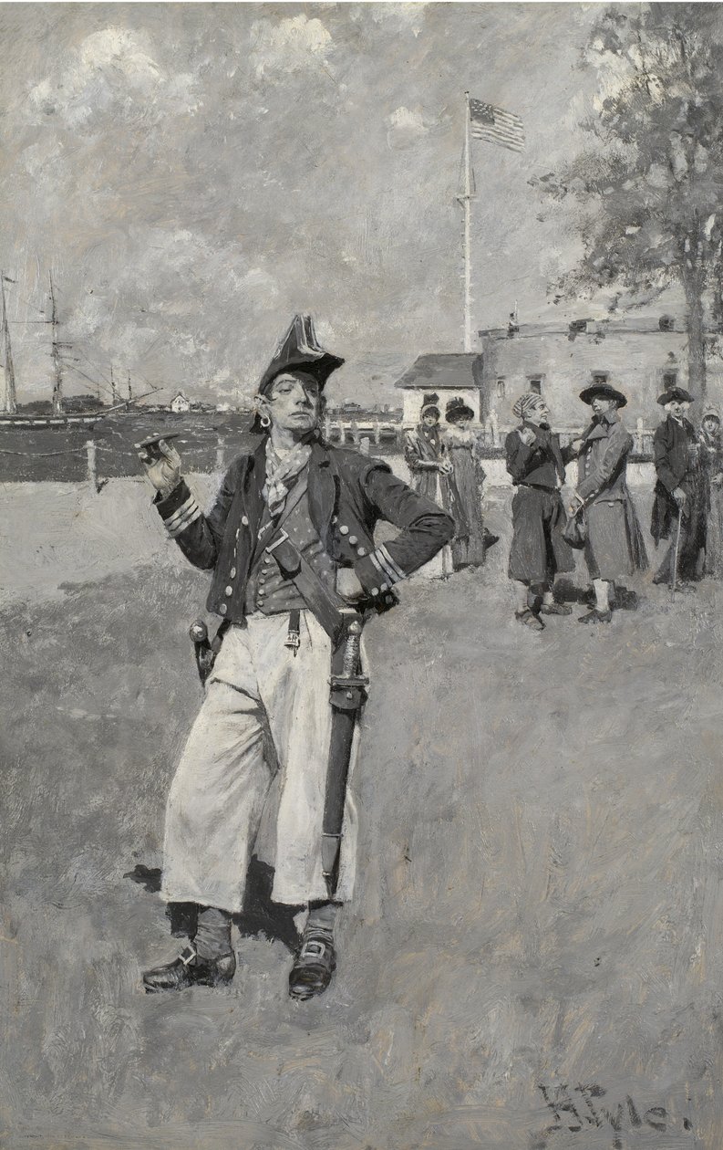 Soukromník na břehu, 1893 (olej na plátně Russells) od Howard Pyle