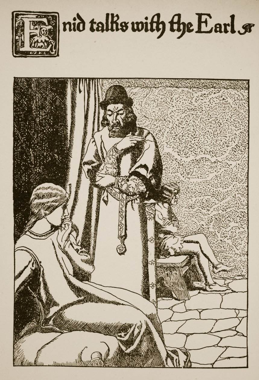 Enid mluví s hrabětem, ilustrace z 