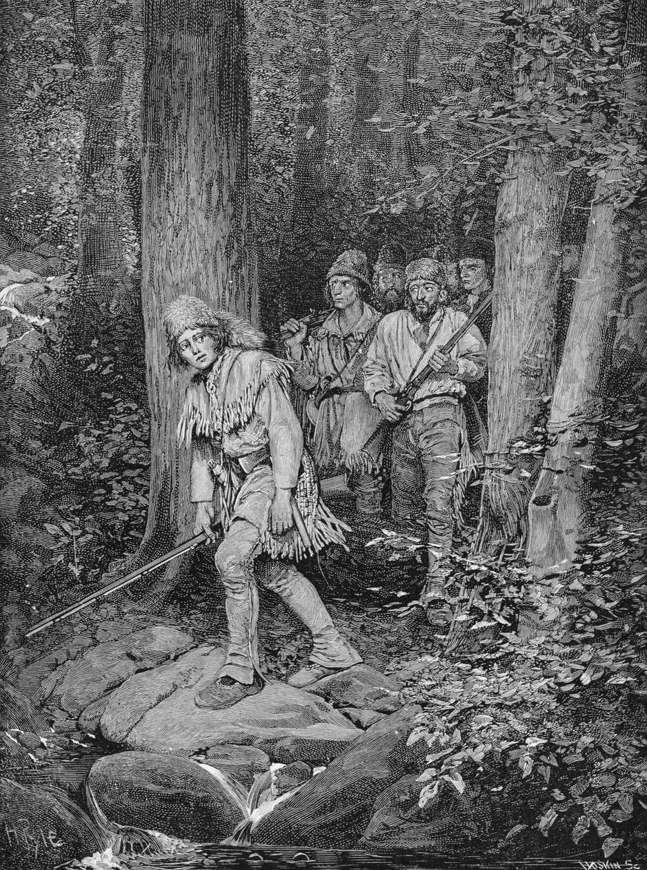 Joseph Brown Leading his Company to Nicojack, the Stronghold of the Chickamaugas, vyryl Robert Hoskin, ilustrace z 