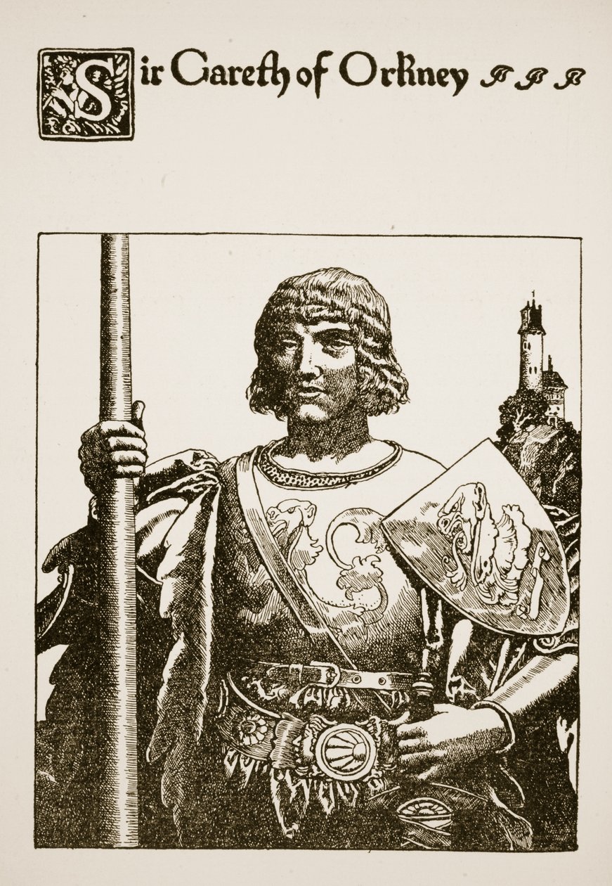 Sir Gareth z Orknejí, ilustrace z „Příběhu sira Launcelota a jeho společníků“, 1907 od Howard Pyle