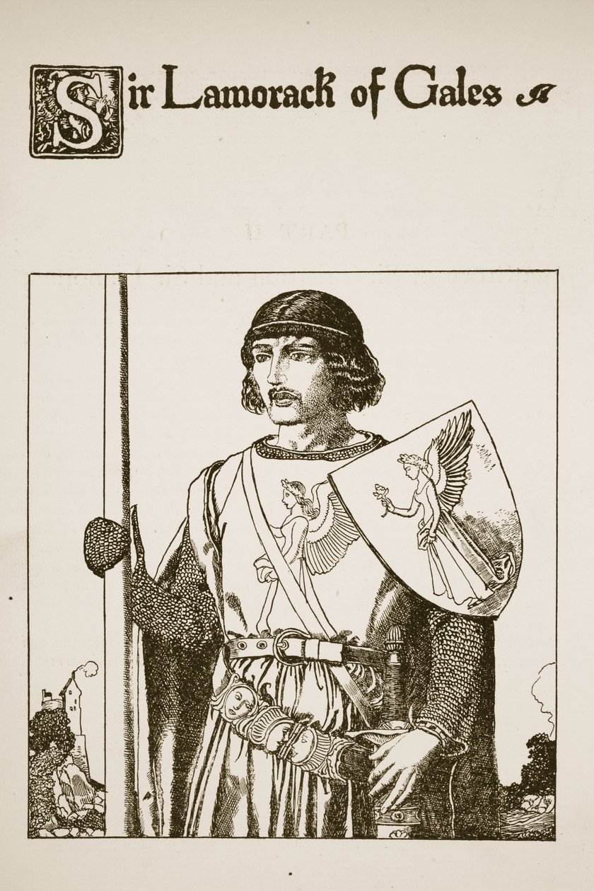 Sir Lamorack of Gales, ilustrace z „Příběhu šampionů kulatého stolu“ od Howard Pyle