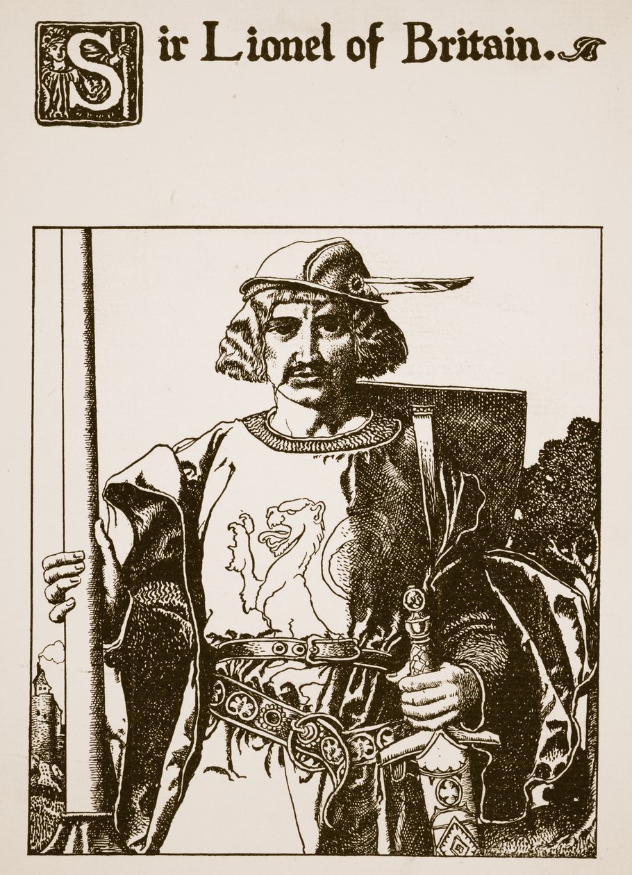 Sir Lionel z Británie, ilustrace z „Příběhu šampionů kulatého stolu“ od Howard Pyle