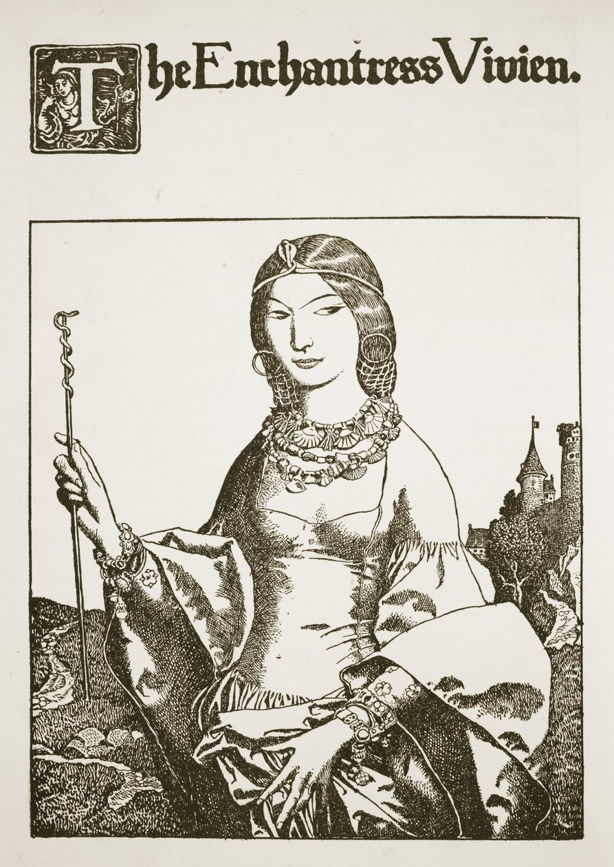 Čarodějka Vivien, ilustrace z „Příběhu krále Artuše a jeho rytířů“, 1903 od Howard Pyle