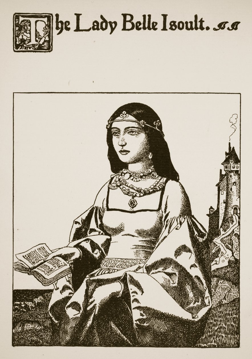 Lady Belle Isoult, ilustrace z „Příběhu šampionů kulatého stolu“ od Howard Pyle