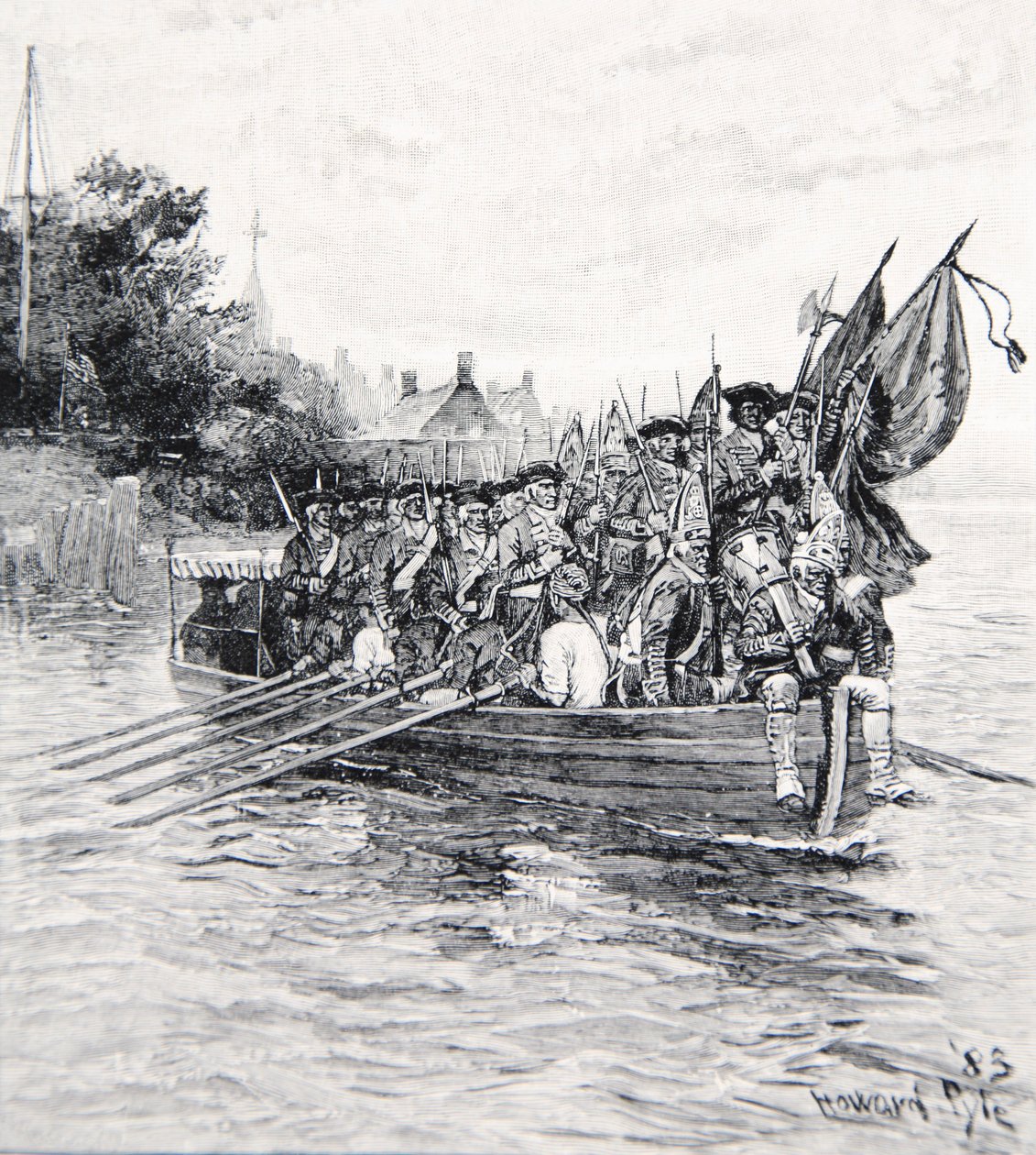 Poslední lodní náklad Britů opouštějících New York od Howard Pyle
