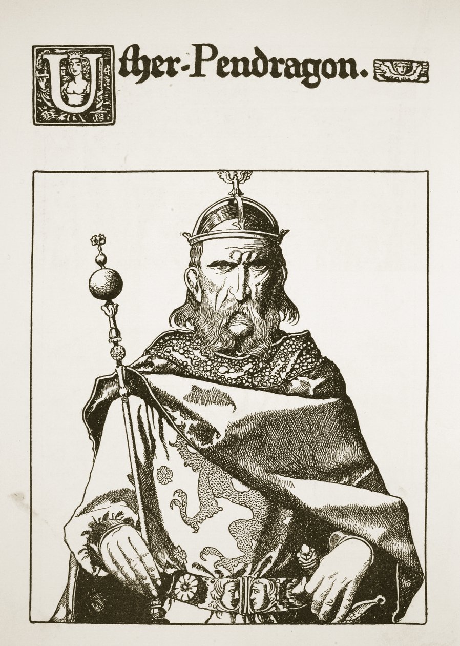 Uther Pendragon, ilustrace z „Příběhu krále Artuše a jeho rytířů“, 1903 od Howard Pyle