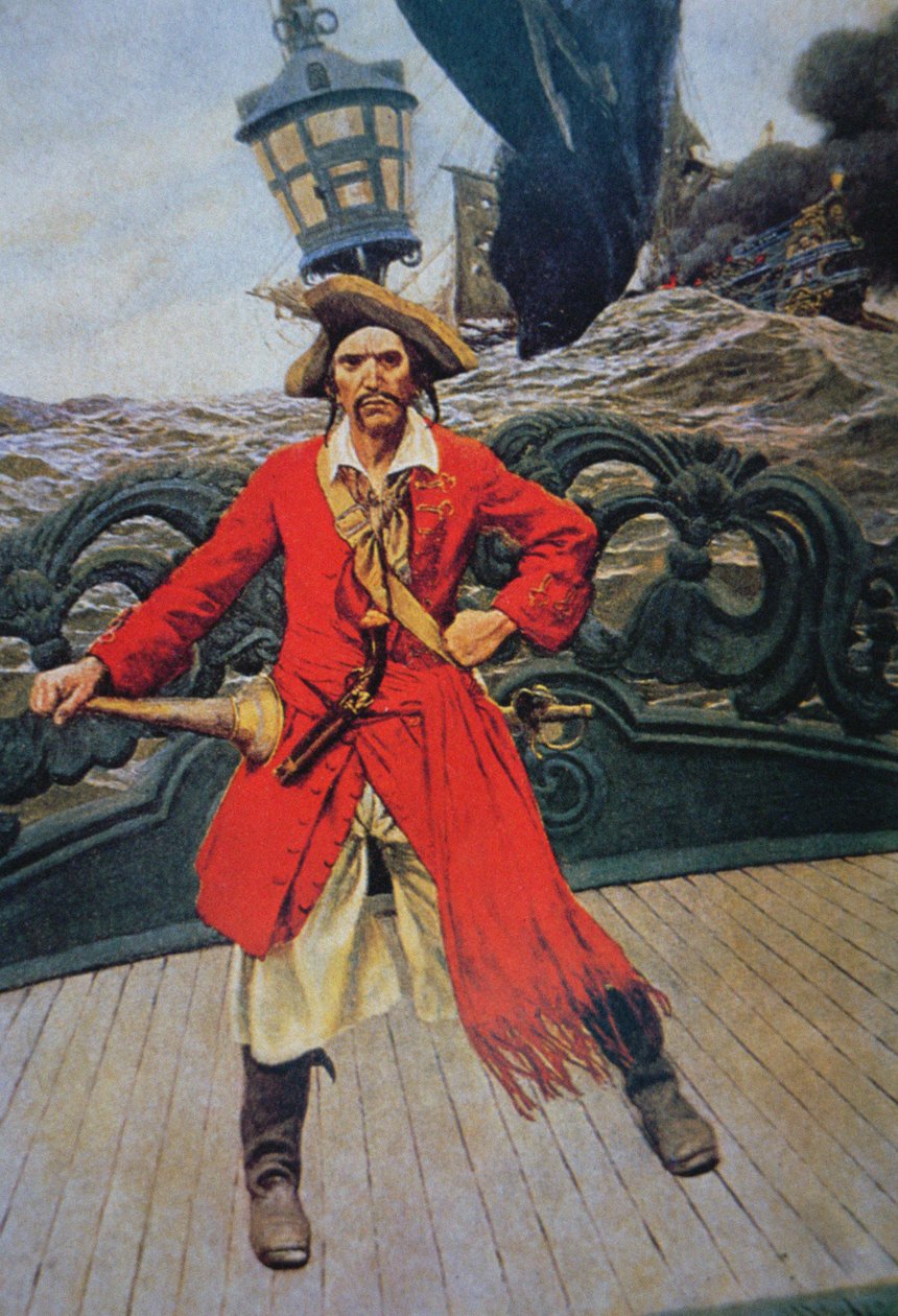 Náčelník pirátů (barevné lito) od Howard (after) Pyle
