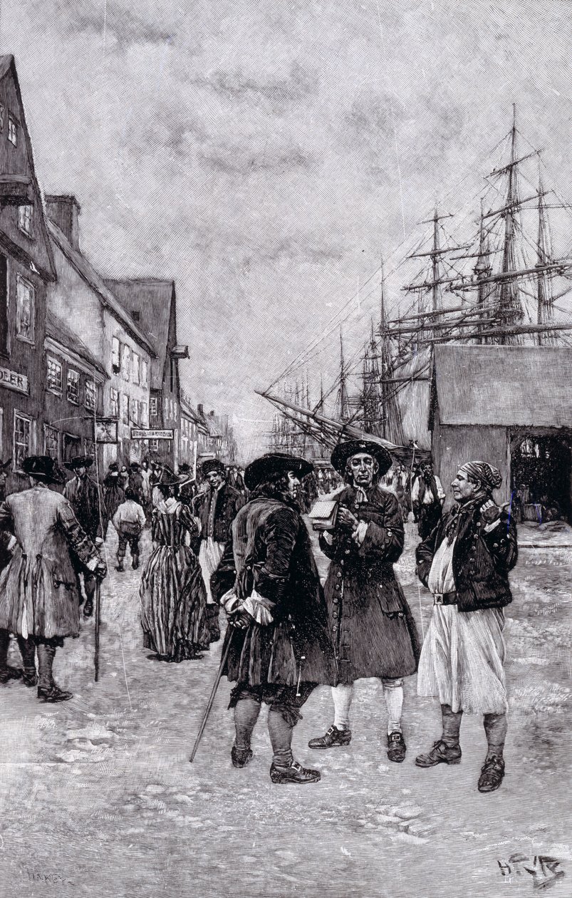 Podél nábřeží ve Starém New Yorku, ilustrace z 