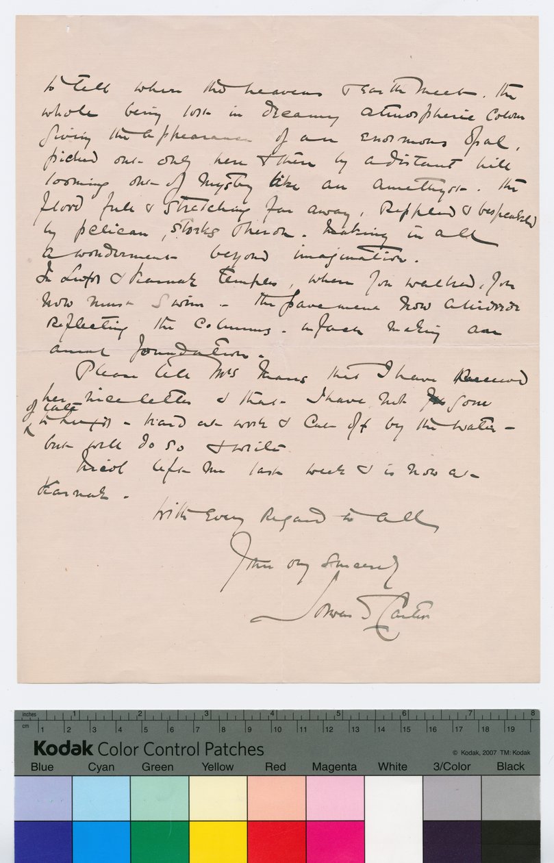 Strana 2 dopisu Howarda Cartera Kingsmill Marrs, 25. října 1908 (pero a inkoust na papíře) od Howard Carter