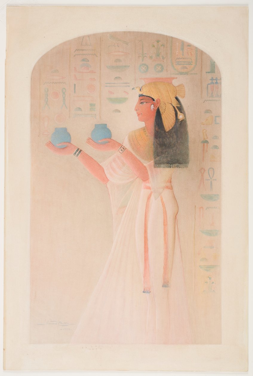 Královna Nefertari nabízí dva hrnce od Howard Carter