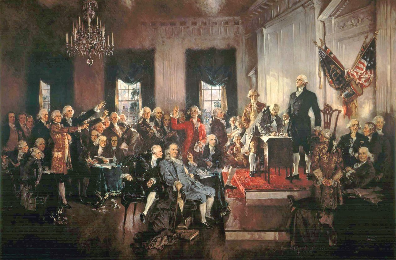Podpis Ústavy Spojených států amerických v roce 1787 od Howard Chandler Christy
