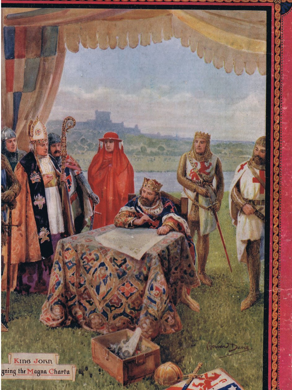 Král Jan podepisuje Magna Chartu, ilustrace z 