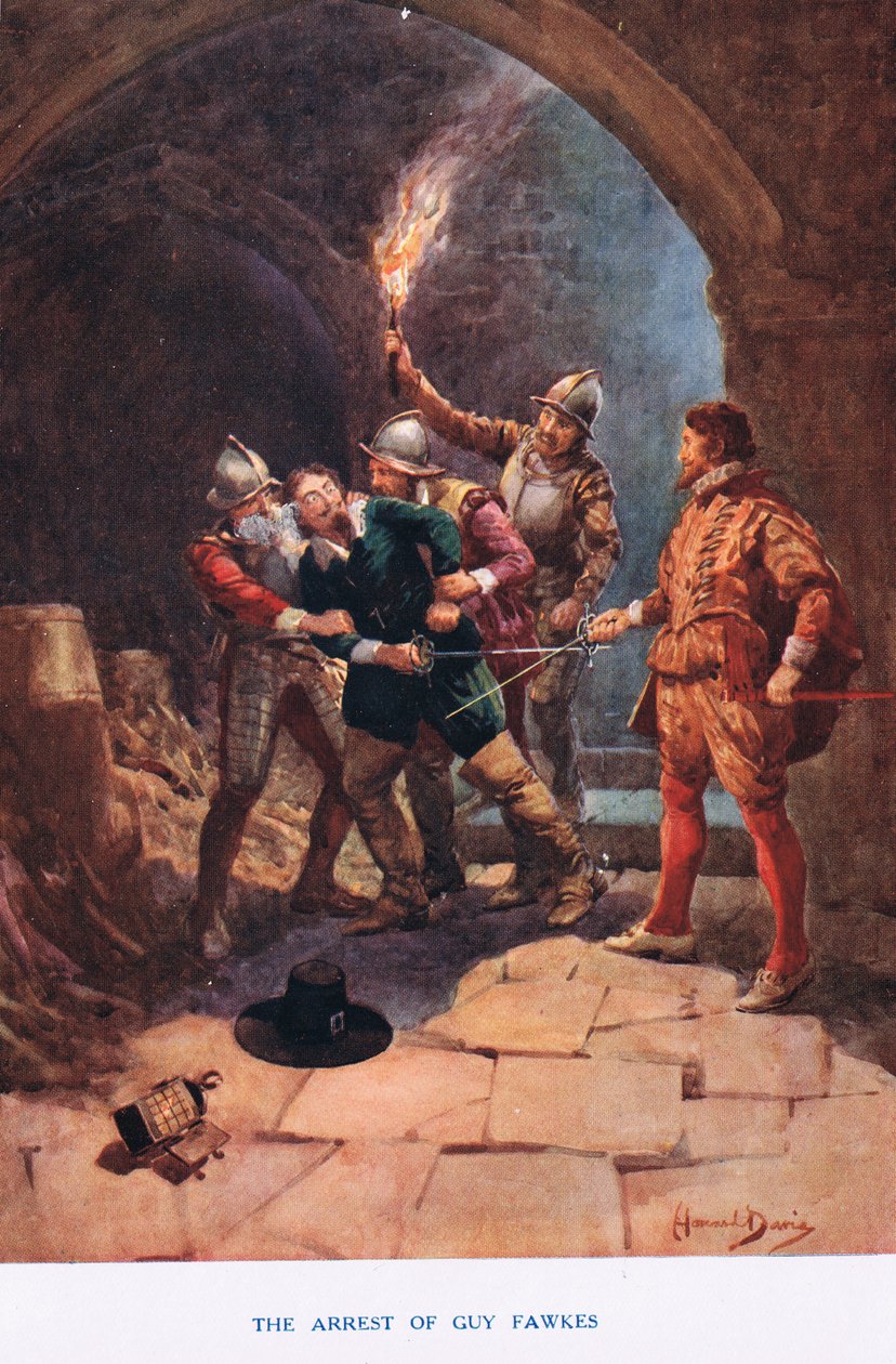 Zatčení Guye Fawkese, ilustrace z 