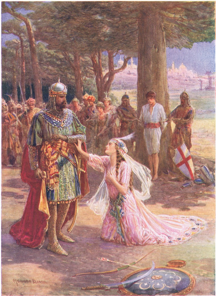 Princezna přistoupila ke svému otci, ze 