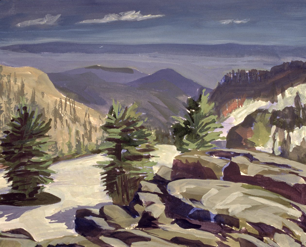 Mountain Vista, v Lassen Volcanic National Park, 2000 (akryl na plátně) od Howard Ganz