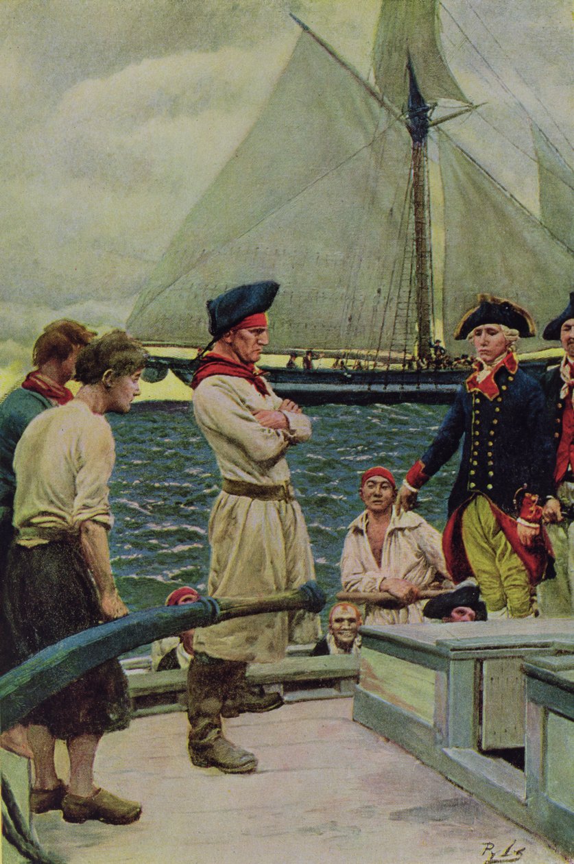 An American Privateer S a British Prize, ilustrace z 