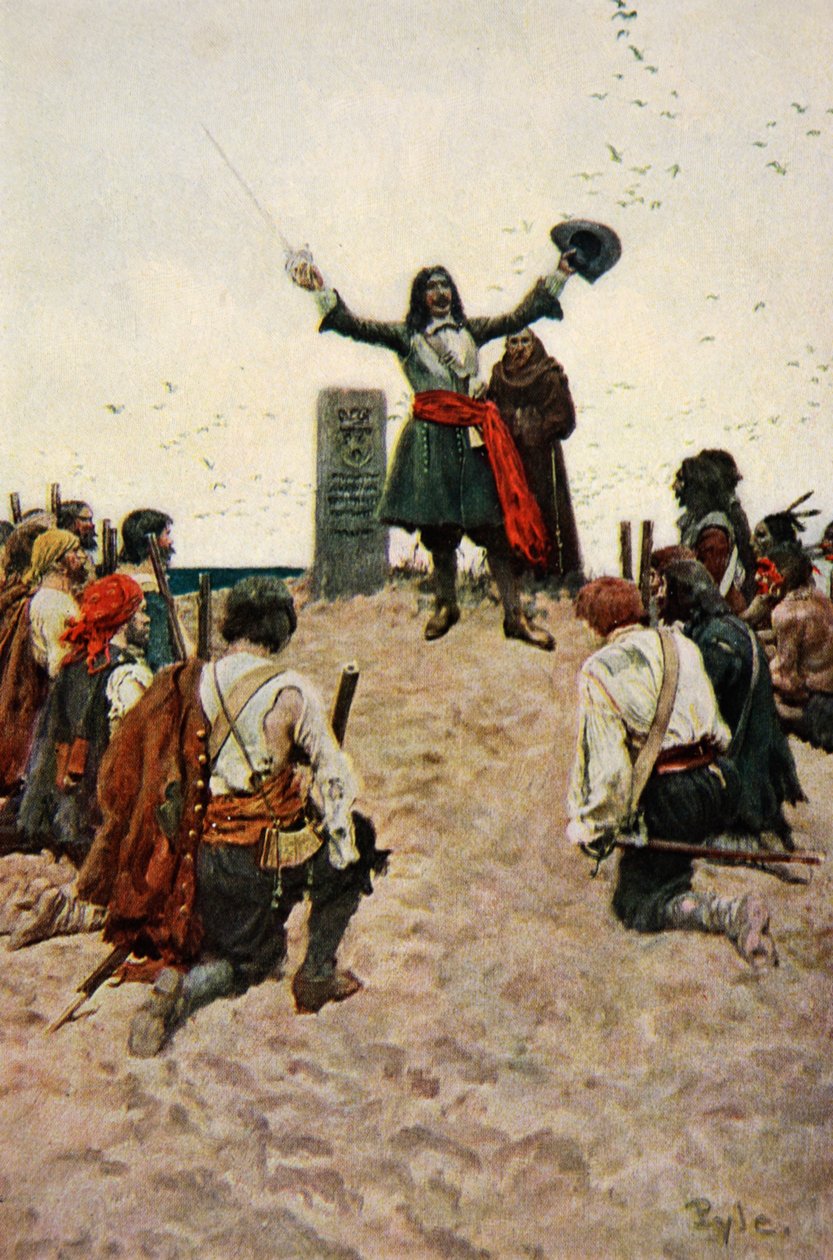 La Salle Křtiny země ‚Louisiana‘, publikoval v Harperův časopis, 1905 od Howard Pyle