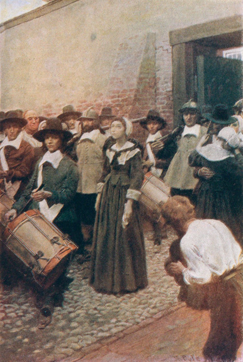 Mary Dyer on her Way to the Scaffold, ilustrace z 