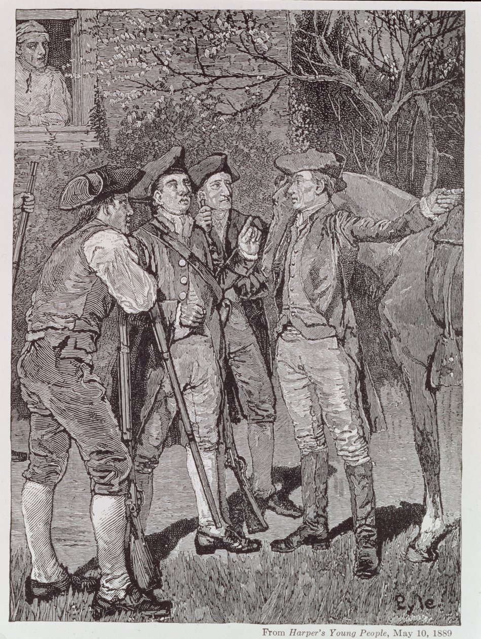 Paul Revere v Lexingtonu, z časopisu Harper
