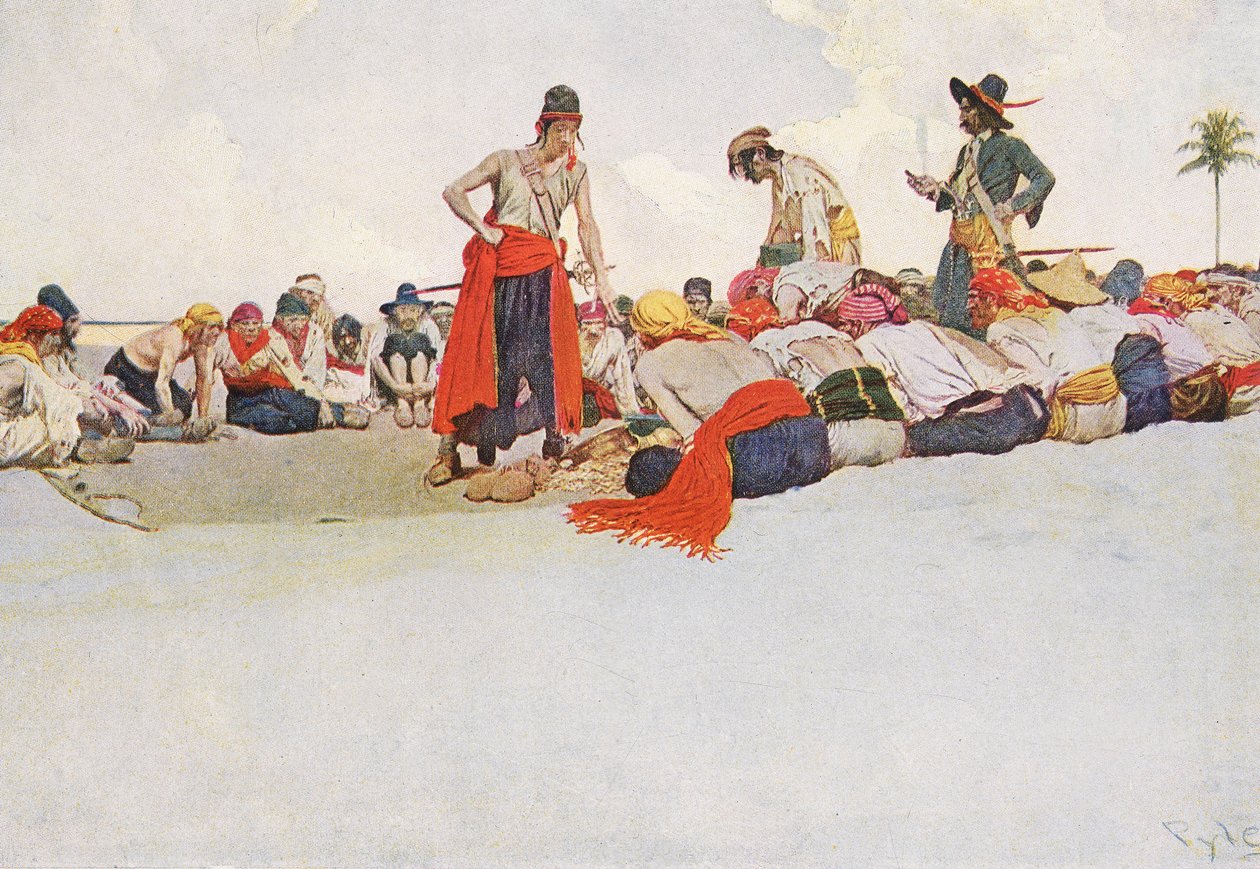 Tak byl poklad rozdělen, počátek 20. století (knižní ilustrace) od Howard Pyle
