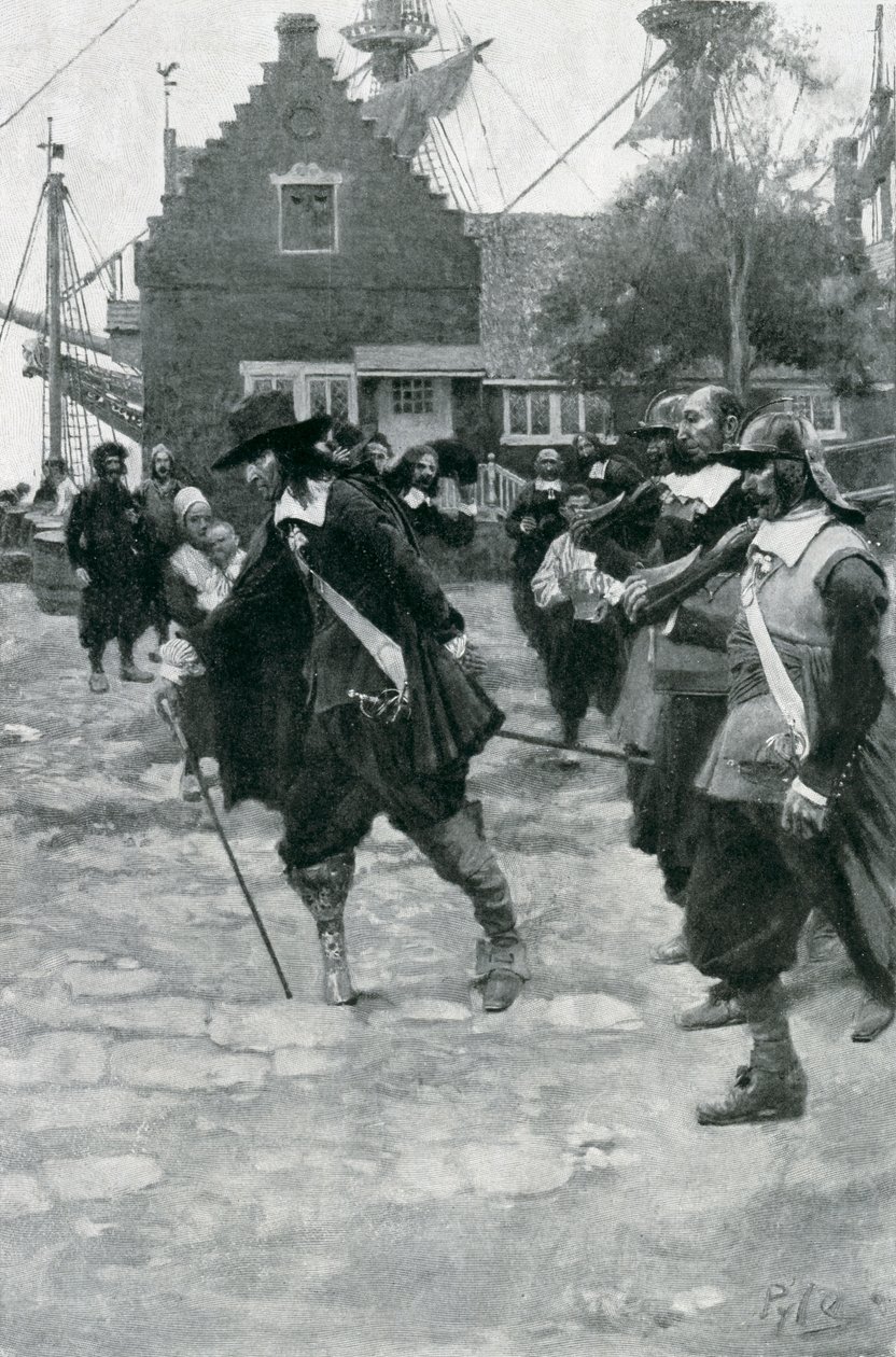 The Arrival of Stuyvesant in New Amsterdam, ilustrace z 