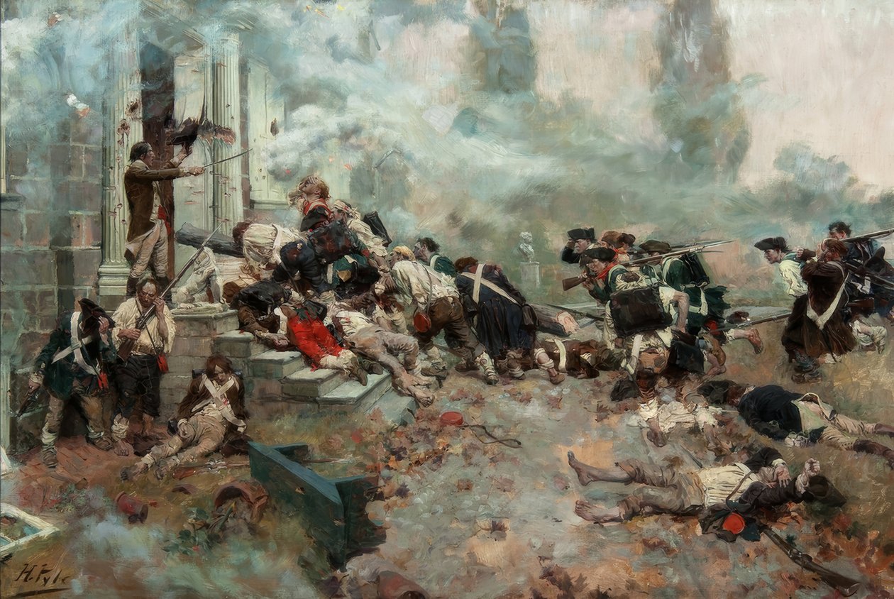 Útok na Chew House od Howard Pyle