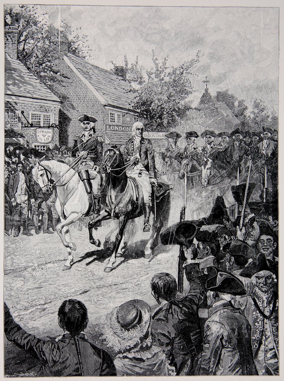 Civil Procession v čele s generálem Washingtonem a guvernérem Clintonem od Howard Pyle