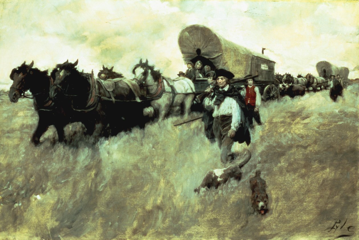 Connecticutští osadníci vstupující do západní rezervace, 1795 od Howard Pyle