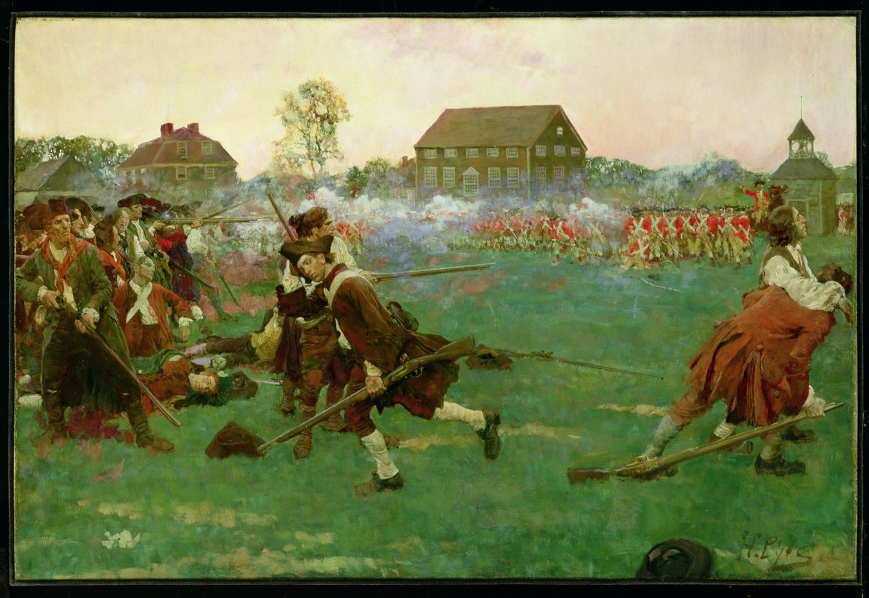 Boj na Lexington Common, 19. dubna od Howard Pyle