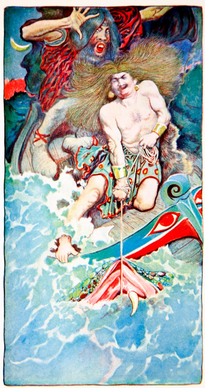 The Fishing of Thor and Hymir, z Folk Legends of the Sea, Harpers Magazine, 1902 od Howard Pyle
