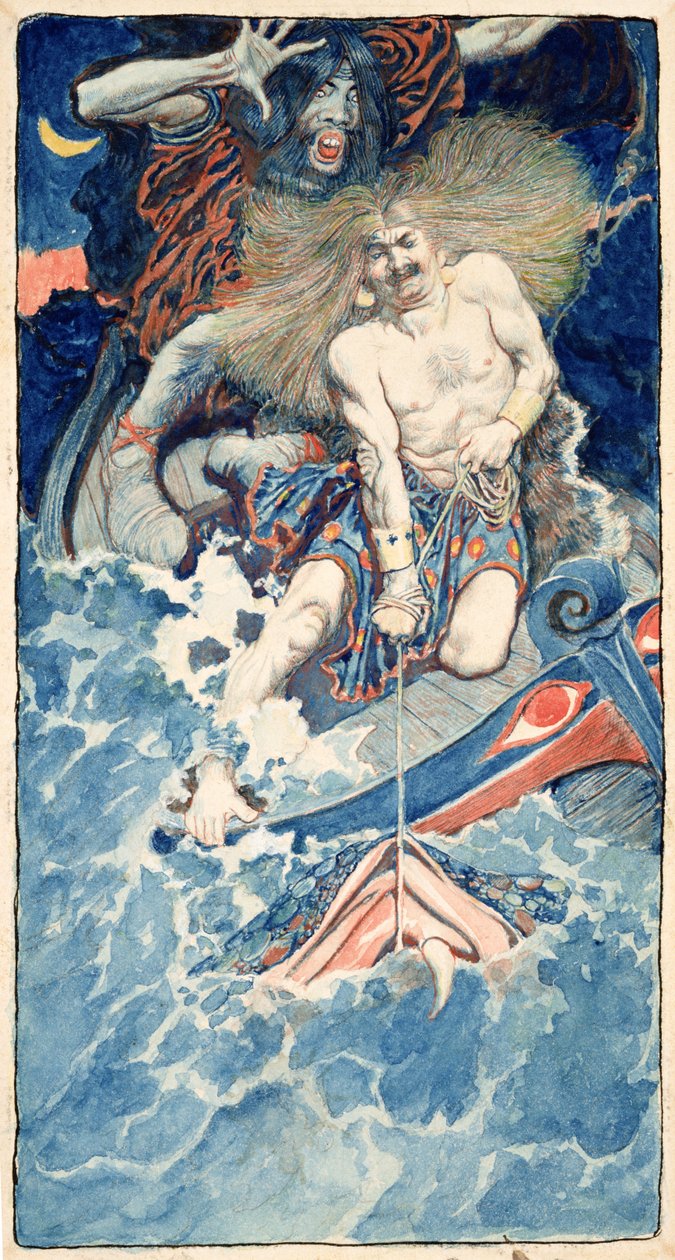 The Fishing of Thor and Hymir, z „North Folk Legends of the Sea“ od Howarda Pylea, publikované v Harper