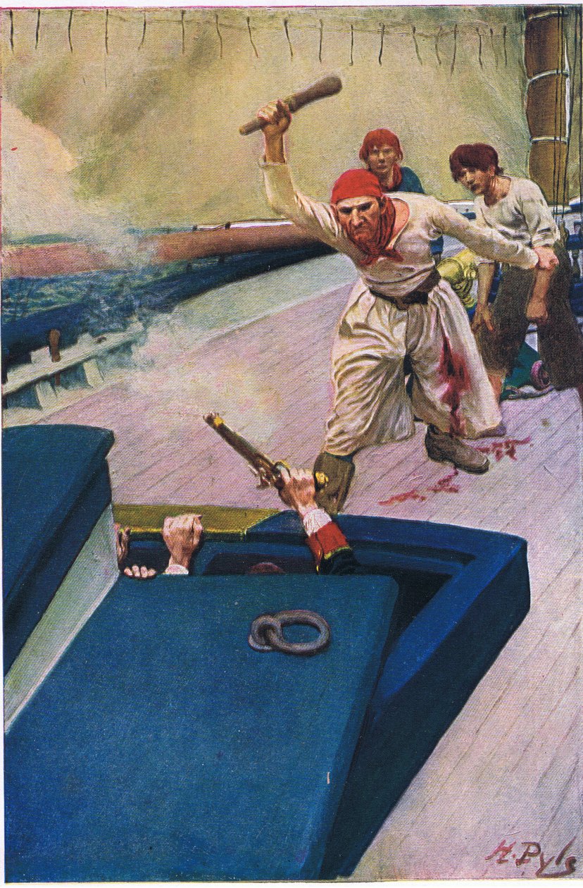 Skutečný boj začal od Howarda Pylese Book of Pirates vydané nakladatelstvím Harper & Bros, 1921 od Howard Pyle