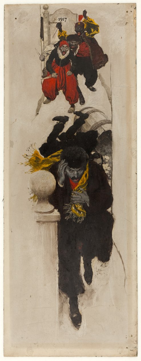 Viněta z „Puppet of Fate“ od Howard Pyle