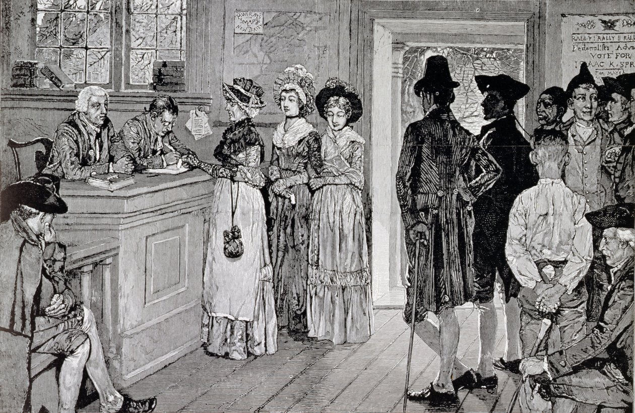 Ženy u voleb v New Jersey, ilustrace z 