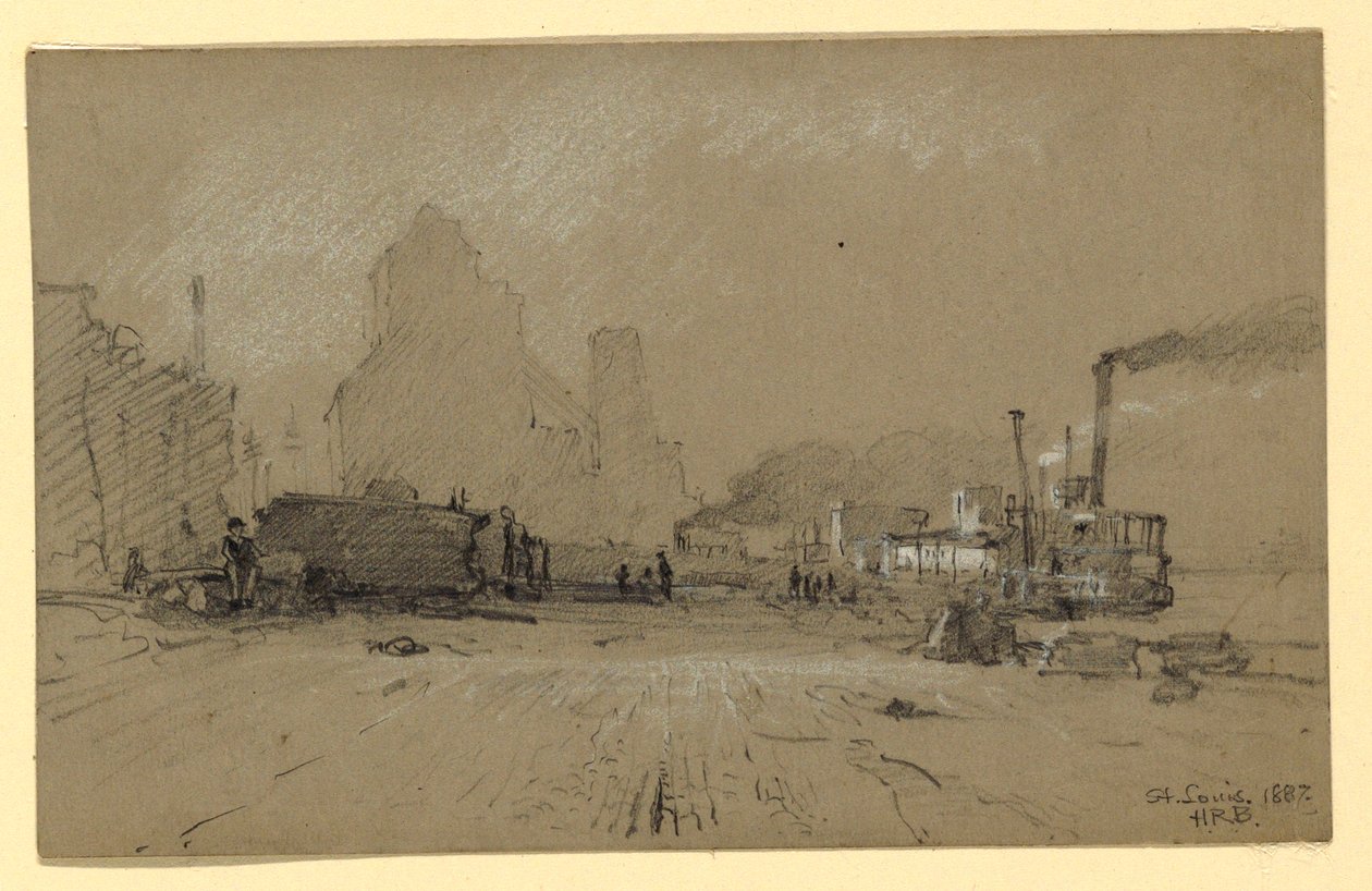 Kresba, U Mississippi v St. Louis., 1887 od Howard Russell Butler