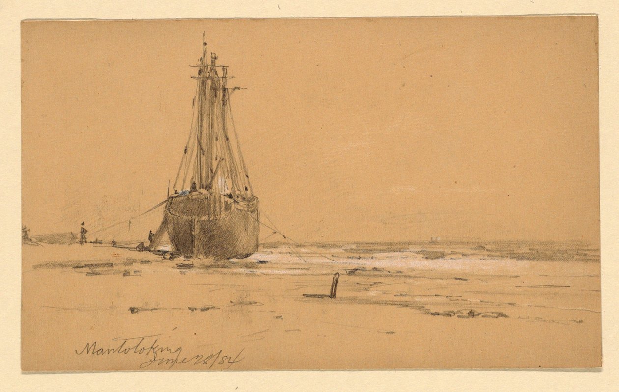 Kresba, Na pobřeží v Mantolokingu, 1884 od Howard Russell Butler